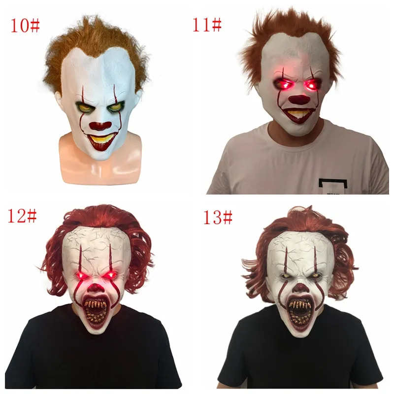 Halloween Cosplay Czarnoksiężnik Clown Mask LaTex Joker Masks Horror Halloween Masquerade Party Full Face Mask Horror Party Party Mask D223G