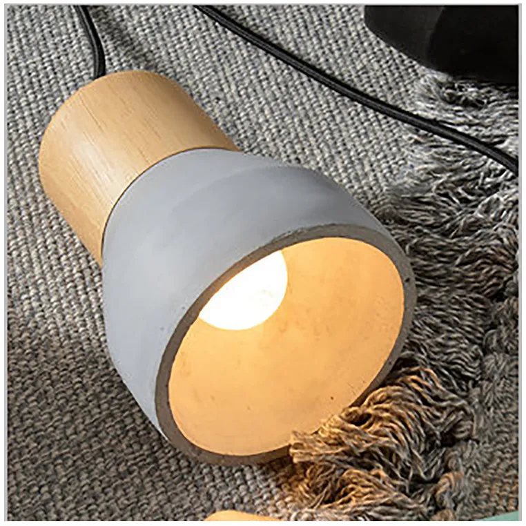Lampy wiszące loft Lampy przemysłowe żyrandole LED Lekkie cement drewniany sztuka mnóstwo pułap żyrandol 209n