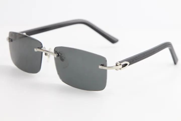 Designer Mens Women Rimless Black plaid Plank Sunglasses 8200757 Fashion High Quality Brand Sun glasses Transparent Frames With Cl247f