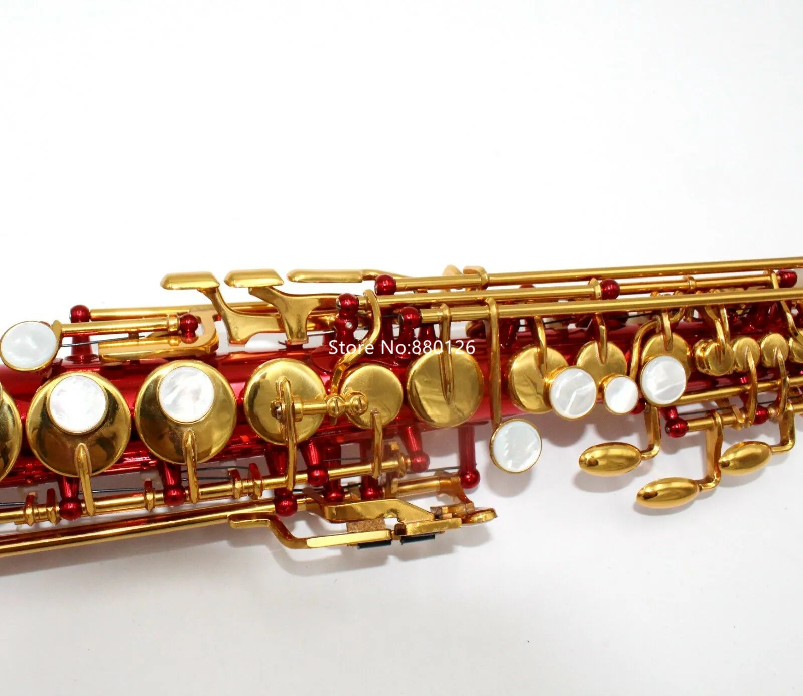 Säljer sopran saxofon B platt röd lackhals byggd i typ rak musikinstrument professionell med tillbehör9921948