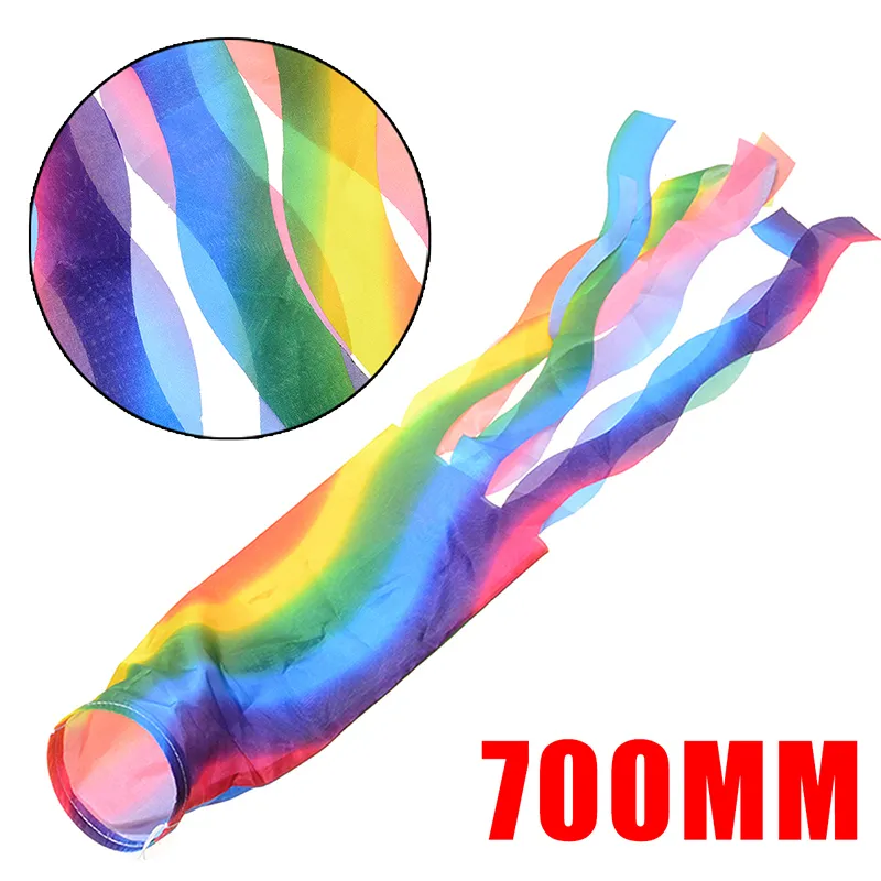 5 Pz / set All'ingrosso Outdoor Wind Sock Flags Reel Colorful Rainbow Sleeve Cono Test 70cm Festival Caravan Camping Decor Windsock