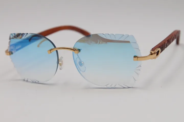 Designerskie męskie okulary przeciwsłoneczne T8200762 Rzeźbione drewniane okulary soczewki drewna Unisex Okulary przeciwsłoneczne Display Hooks223o