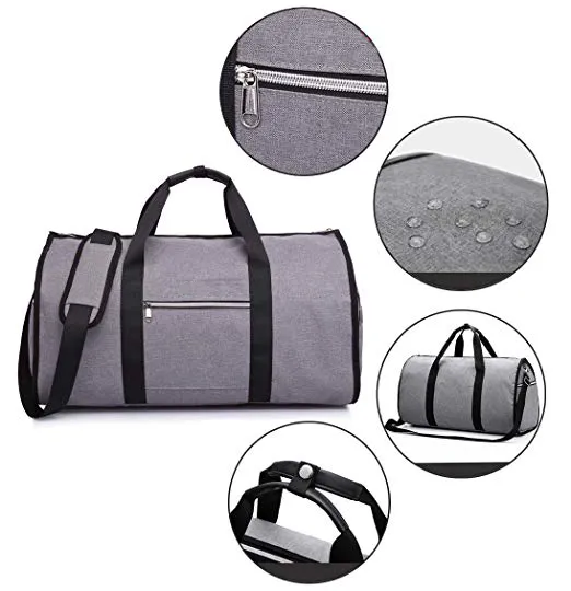 Saco de vestuário de viagem com bolso dobrável saco de vestuário bagagem duffle terno carryon vestuário saco de fim de semana dois-em-one231h