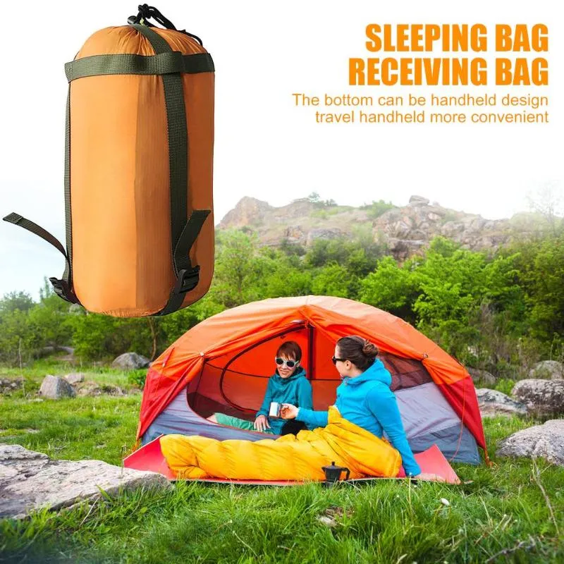Camping Schlafsack Kompression Zeug Sack Freizeit Hängematte Lagerung Packs Taschen Tragbare Reise Camping Lagerung Bag276E