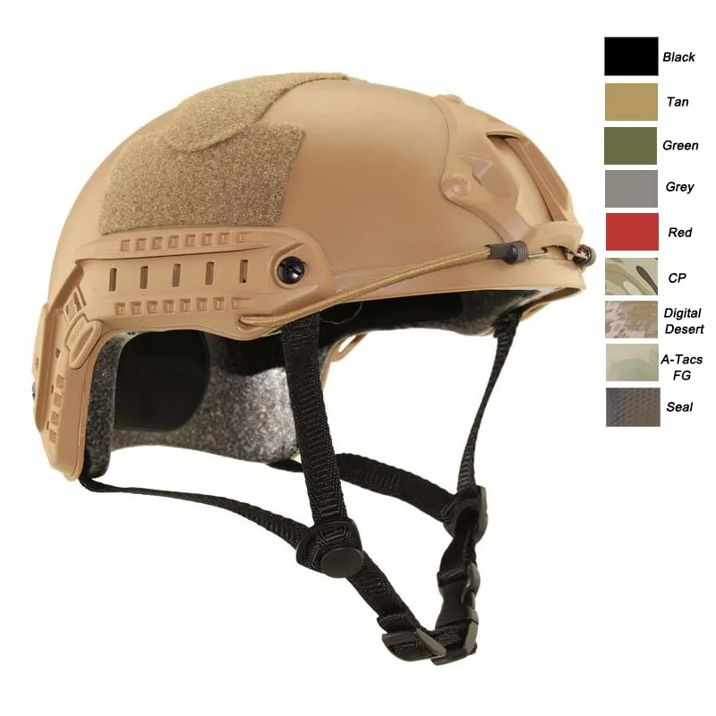 Sport extérieur MH Équipement de casque tactique rapide Airsoft Paintabl Casque de prise de vue de la tête de protection ABS ABS Version simple NO01-003