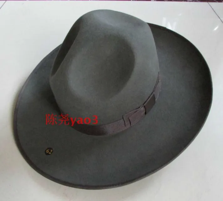 MEN039S 100 WOLLEN FEDORAS HAT WEITE REGRIME OVIZE 12 cm Wollhut Fashion Black Woll Filz Fedora Wollmütze Reithut B88221517