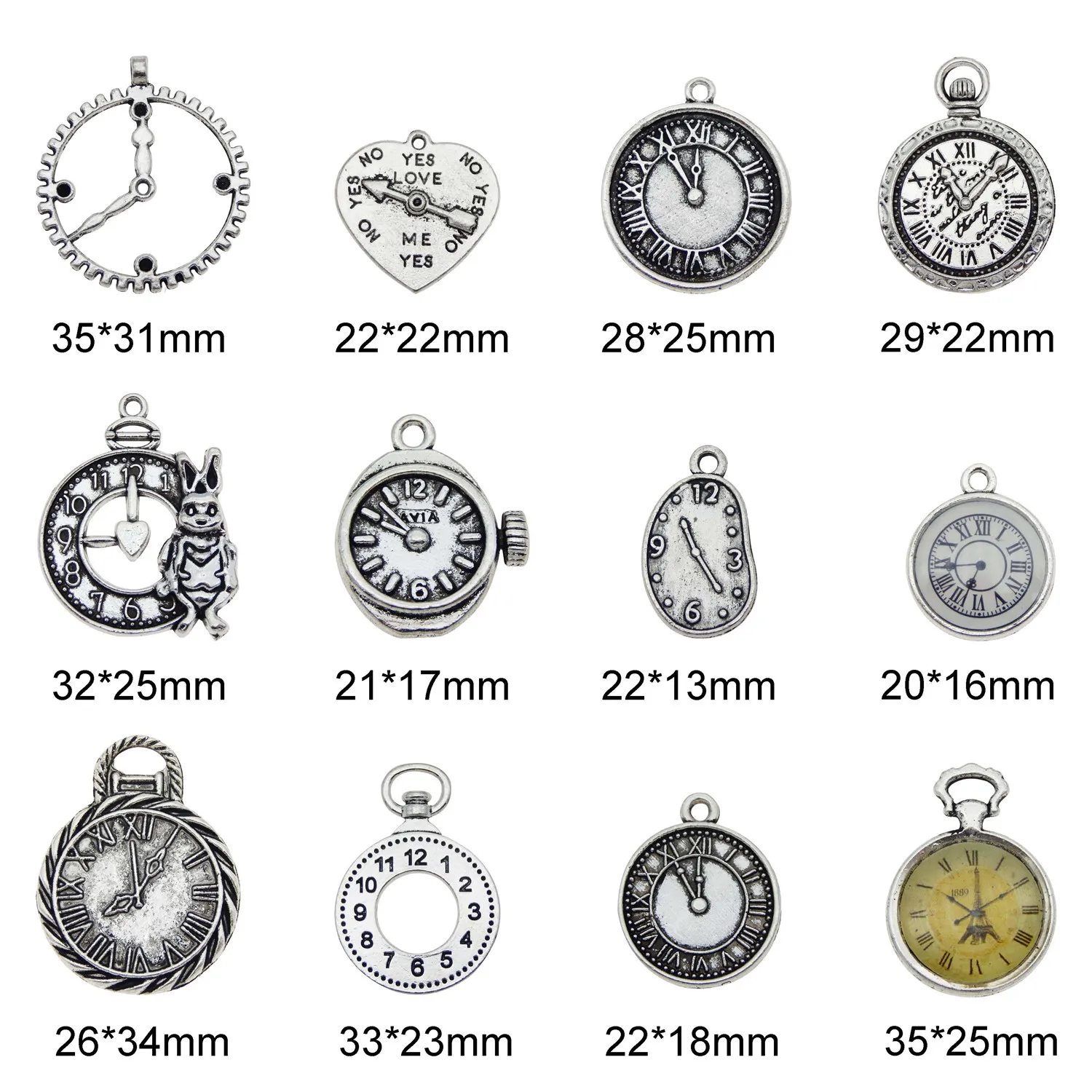 30 pezzi misti casuali orologio quadrante componenti charms collana in lega pendente individuazione creazione di gioielli Steampunk accessorio fai da te2324