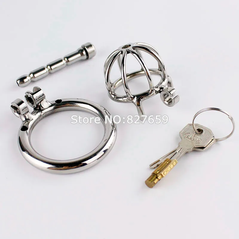 Male Device Stainless Steel Super Small Size Chastity Cage Virginity Lock Adult Game Sex Toys Y19070602_voghion.com