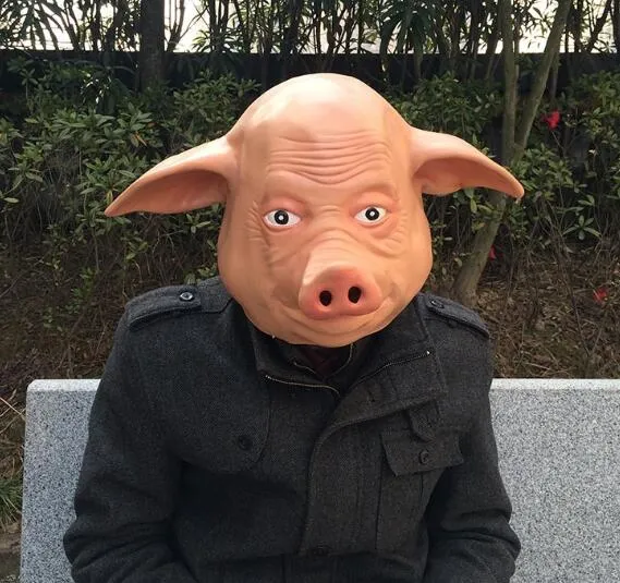 Pig Mask Horror Pig Halloween Latex Full Face Mask FancyDress Accessory Overhead WL1271251H