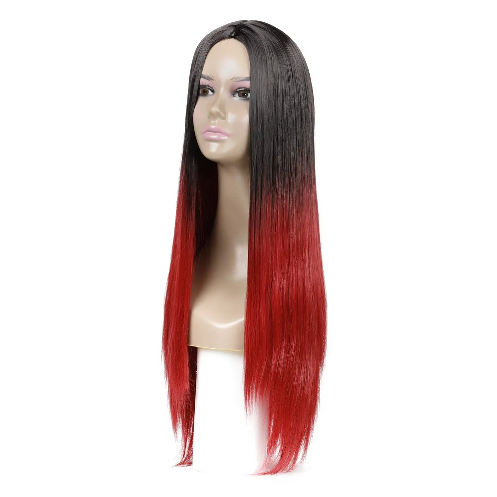 2020 Amazon Hot Selling European och American Populär Wig Women's Fashion Gradient färgade hög temperatur silke huvudbonader