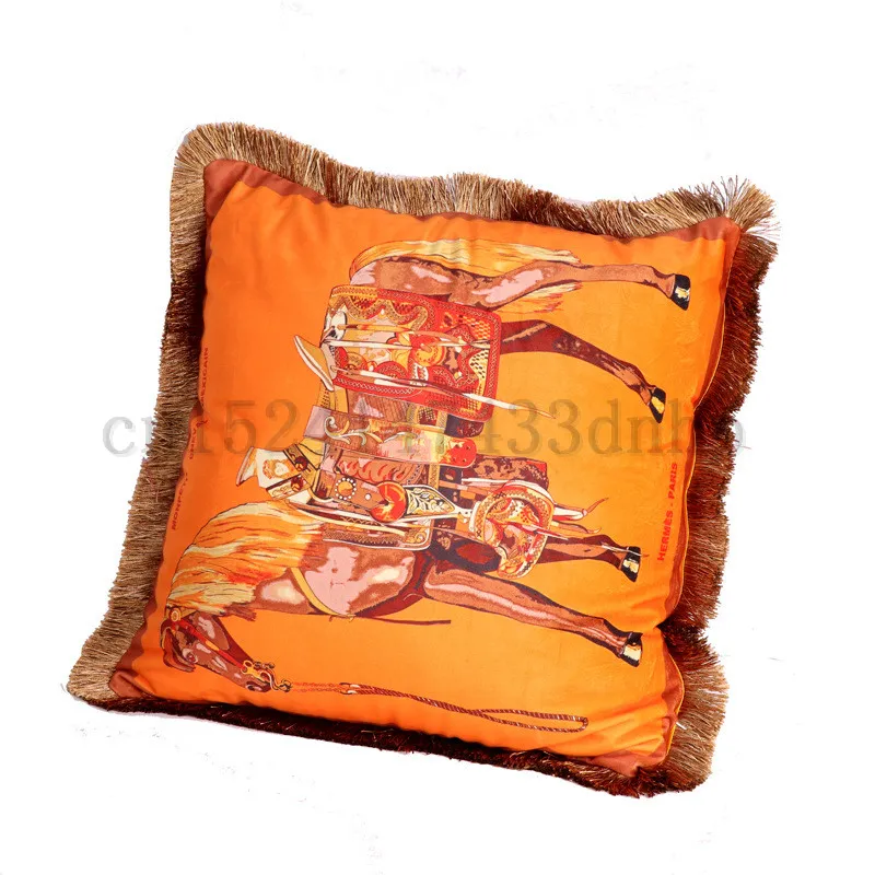 Horse Print Cushion Cover Cotton Linen Colorful Love Horse Home Decorative Pillow Case for Sofa Animal8032418