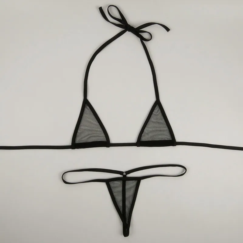 Transparant doorzicht door Mini Micro Bikini Bathinguit Dames Extreme Hete Sexy Erotische Lingerie Ondergoed Set Nachtkleding Kostuums Y190601