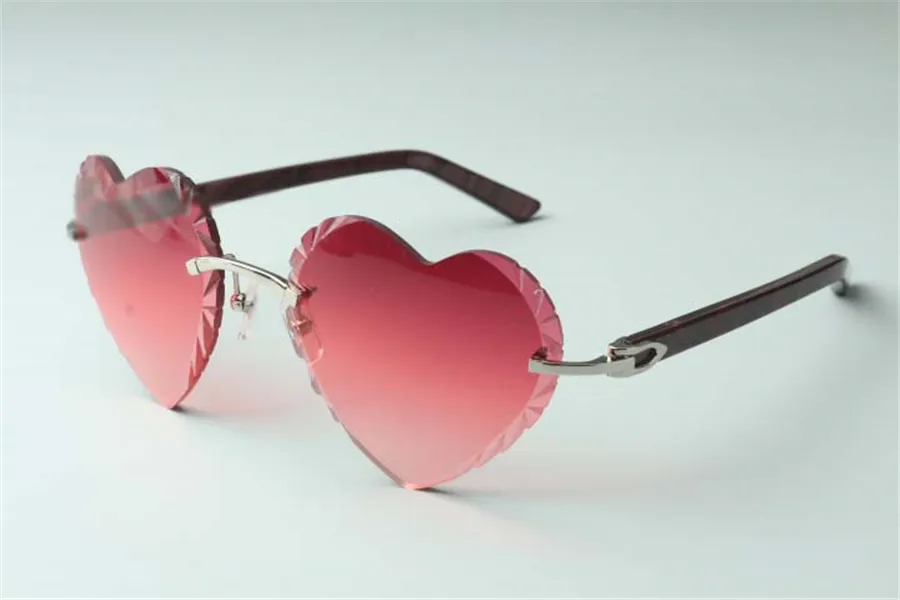 -verkoop van Direct's hoogwaardige nieuwe hartvormige zonnebril met snijdende lens 8300687 Azteekse poten, veren maat 58-18-135 mm239x
