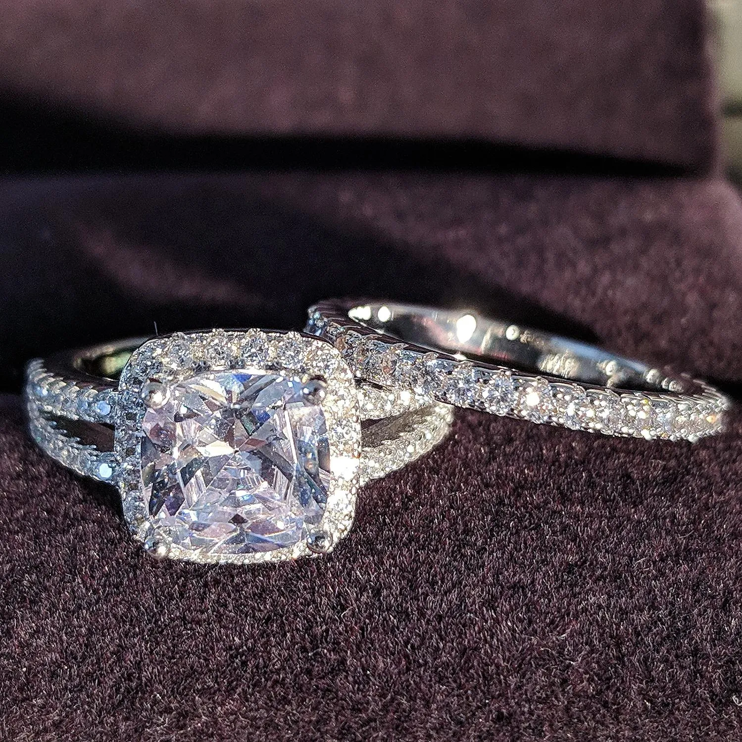 925 Sterling Silver Wedding Rings مجموعة 3 في خاتم واحد للنساء للنساء أزياء الزفاف المجوهرات Finger Moonso R4627273D