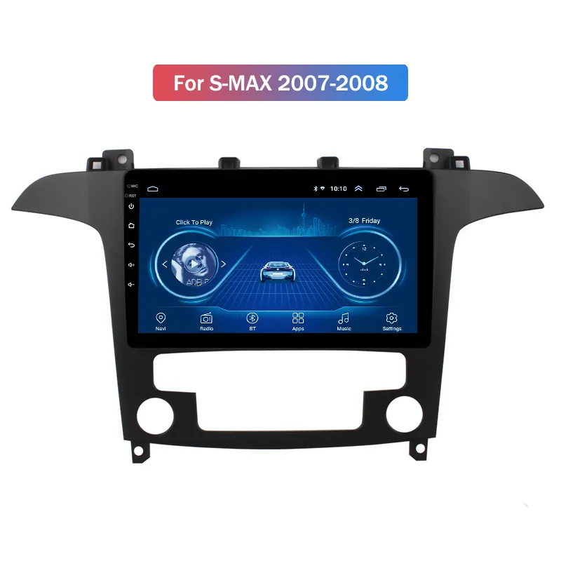 Sistema audio auto Lettore Android 10 Video da 9 pollici navigazione GPS Ford S-MAX 2007-2008