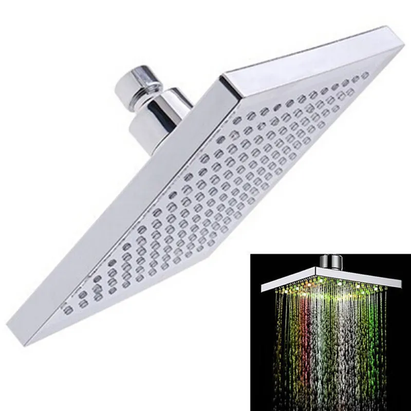 샤워 샤워 헤드 스퀘어 헤드 가벼운 빗물 26 홈 욕실 LED 자동 교체 샤워 샤워 샤워 욕실 드롭 스쉽 apr12312c