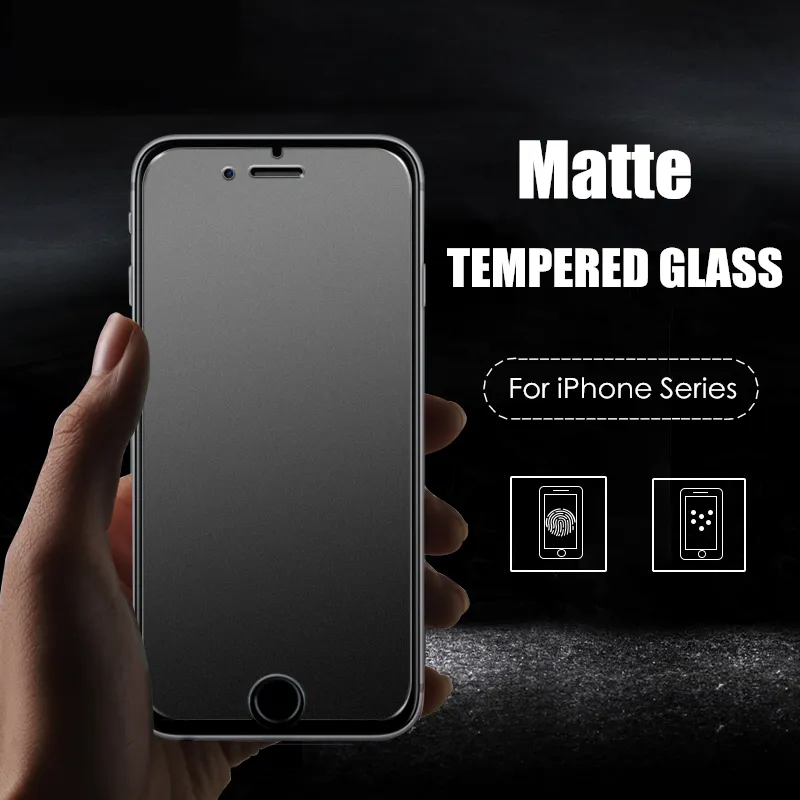 Frosted Matte Screen Protectors Anti Fingerprint Tempered Glass For Iphone 15 14 13 12 Mini 11 Pro X XS XR MAX 8 7 Plus no Package