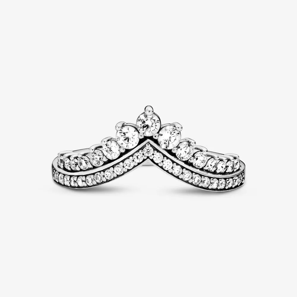 Nuovo marchio 100% argento sterling 925 principessa Wishbone Anello le donne Anelli di fidanzamento matrimoni Accessori gioielli di moda279z