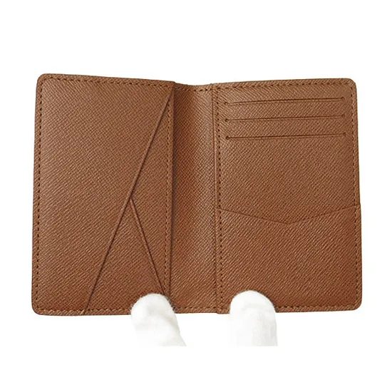선면 N63143 포켓 주최자 지갑 남성 정품 가죽 지갑 카드 홀더 ID 지갑 이중 가방 고품질 얇은 카드 345r