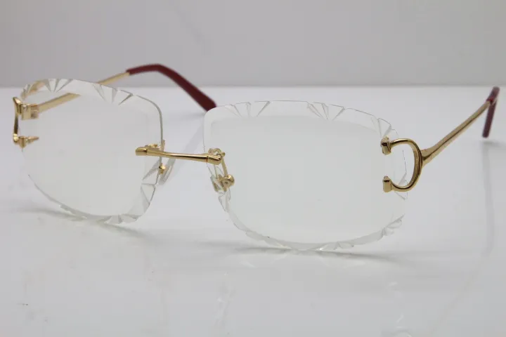 Novos homens sem aro t8200762 óculos unissex óculos de prata ouro armação de metal lunettes óculos de condução c decora242c