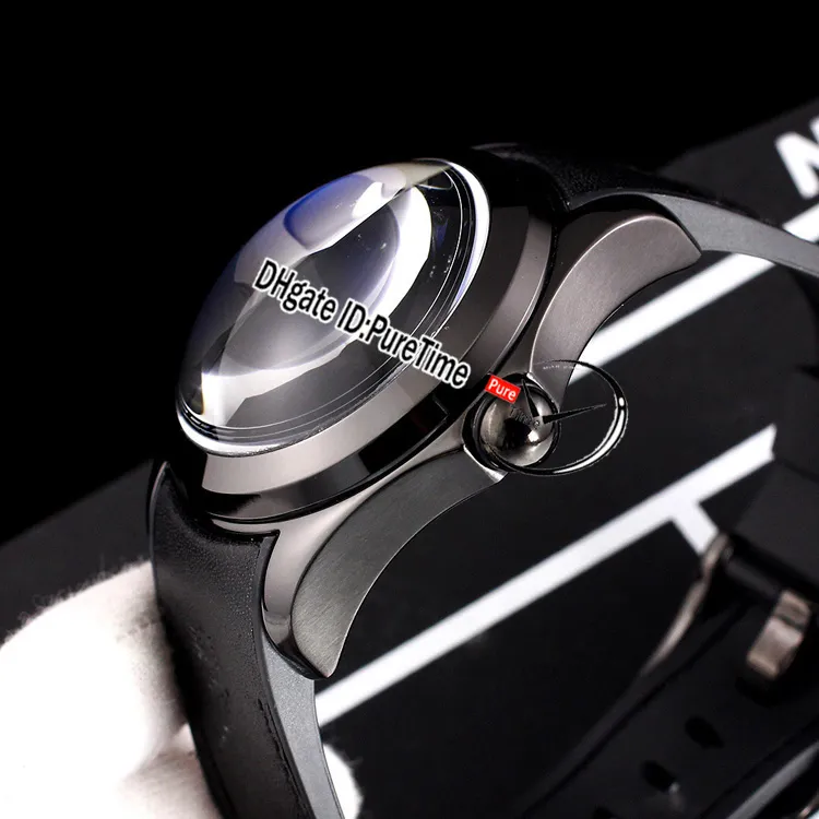 Nuevo 45 mm Admiral's Cup Bubble Tourbillon automático Reloj para hombre Caja de acero Esfera gris Cráneo plateado Relojes de caucho de cuero gris P291L