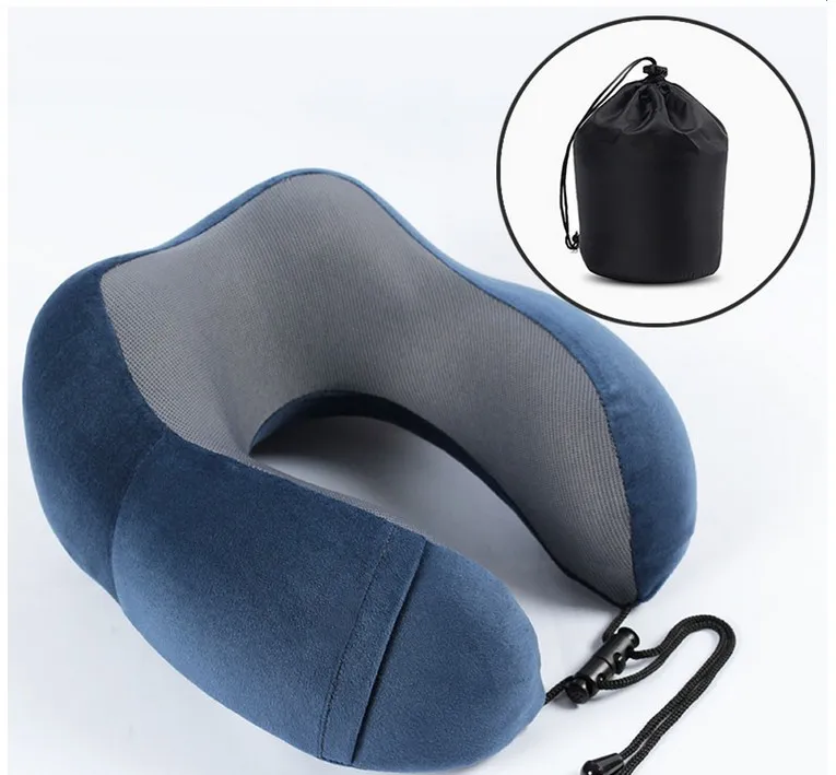 メモリフォームu字型ネックサポートヘッドレストクッション旅行枕保護枕1341g