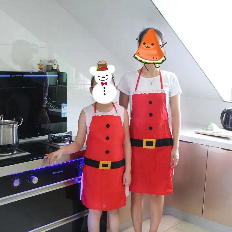 Fantasia natal natal crianças santa vermelho aventais casa cozinha cozinhar festa decor224p