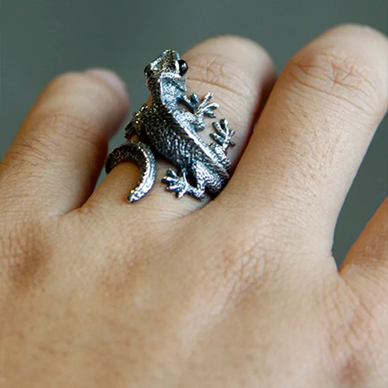 Adjustable Lizard Ring Cabrite Gecko Chameleon Anole Jewelry Size gift idea ship226y