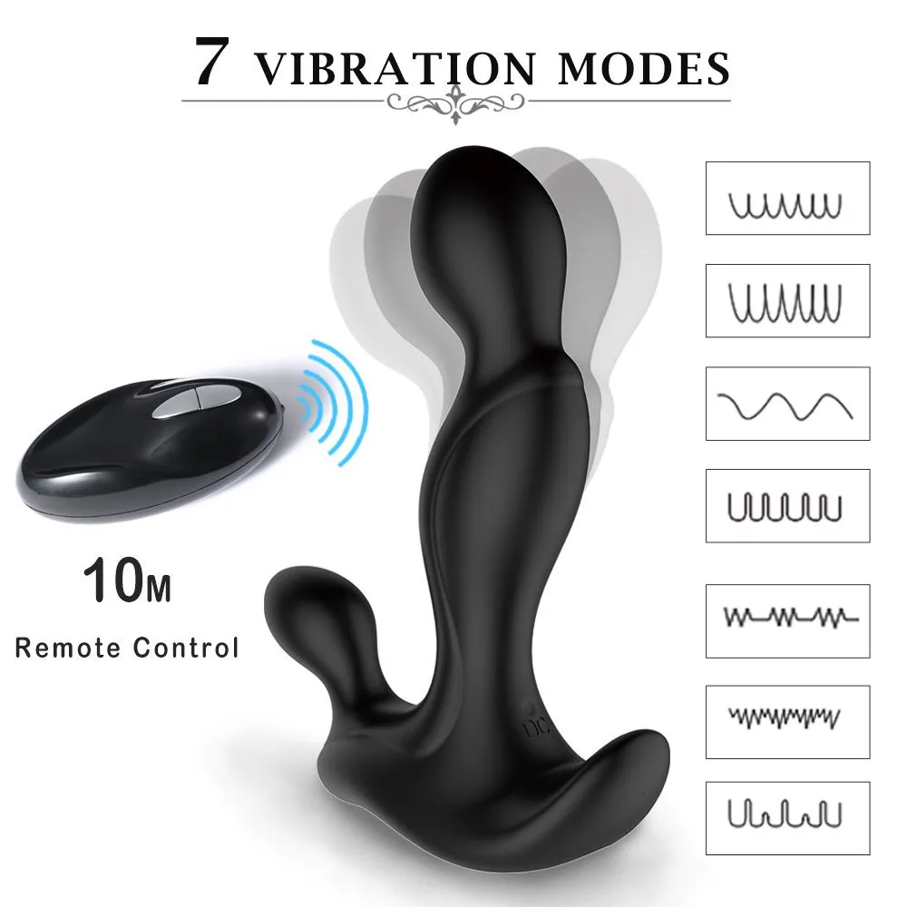 Massaggiatore vibrante della prostata con 7 velocità ricaricabile Prodotti erotici maschili Butt Plug vibratore anale giocattoli del sesso gli uomini Sex Shop T200426