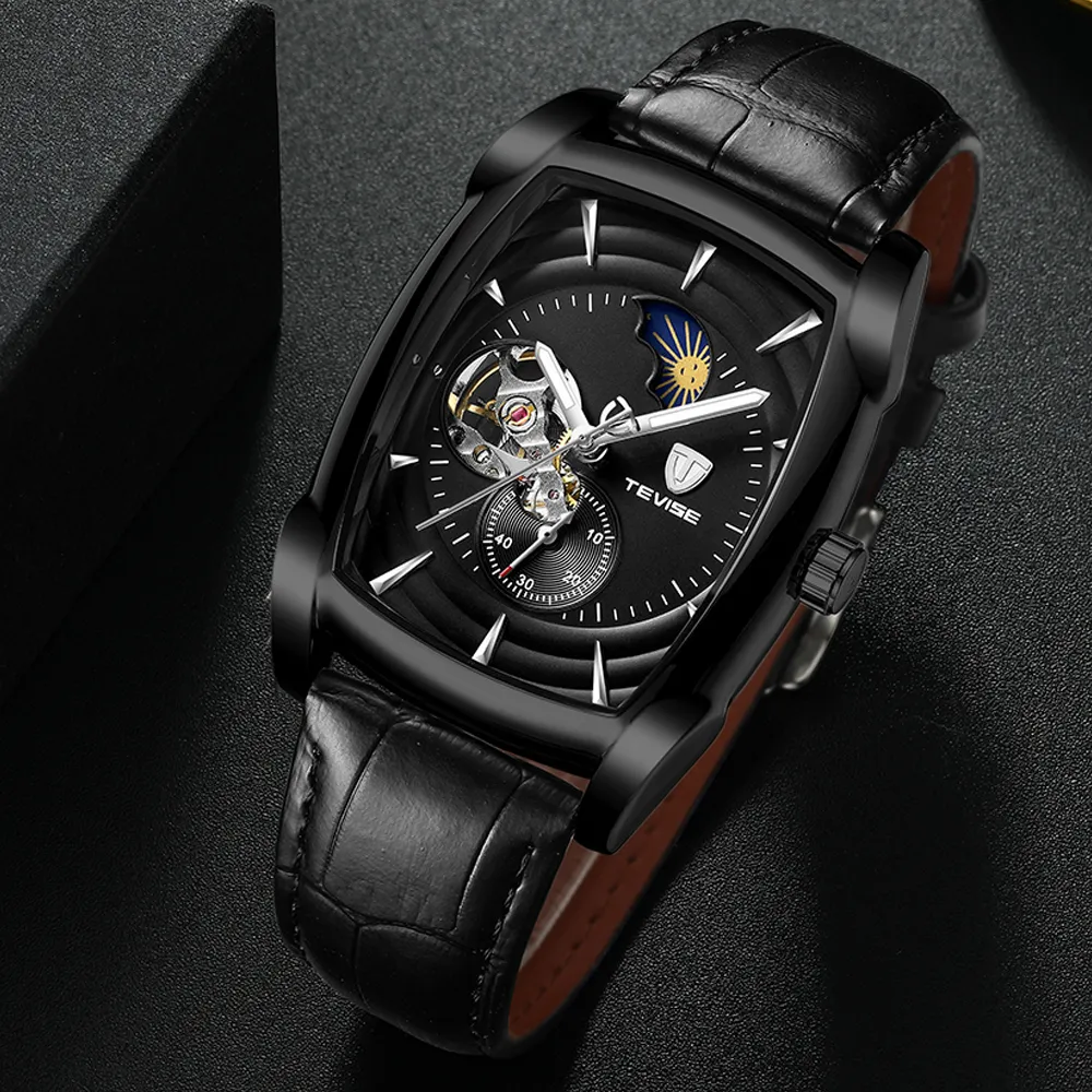 Luxe Merk Tevise Automatische Mannen Horloges Mechanische Horloges Tourbillon Mannelijke Zelfopwindende Sport Horloge Relogio Masculino288q