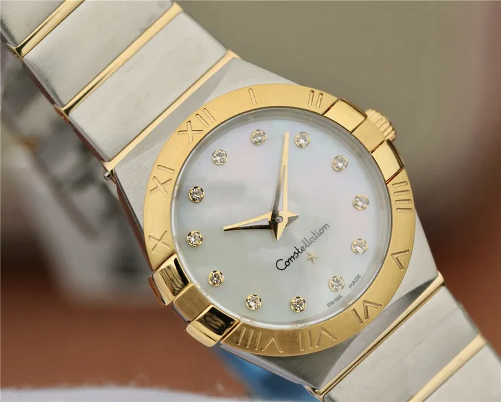 Женские часы TW 007 Constellation, 27 мм, 1376, кварцевые часы, часы с бриллиантами, водонепроницаемые, 100 м, гальваническое воздушное зеркало, стекло284r