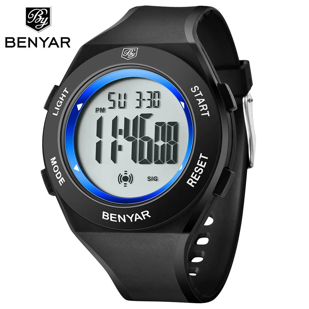 Benyar Men Sport Digital Waterproof Watch Męski chłopiec LED Digital Stopwatch Dandat