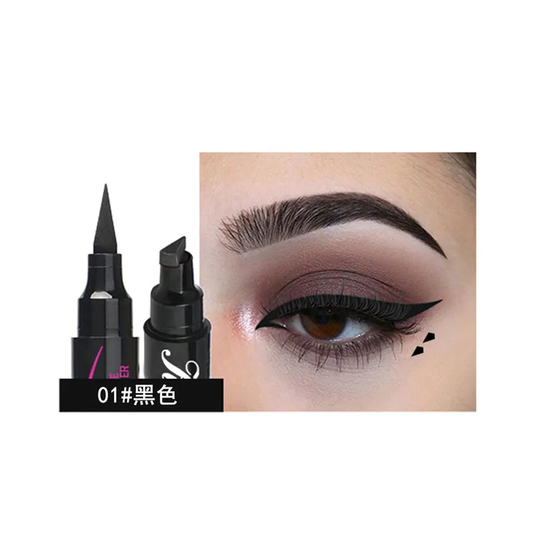 DoubleEnd Winged Eyeliner Eyeliner Líquido Fluorescente luminoso luminoso selo de vedação LAVELO DE PENO DE PENO DE PENA VERMULAÇÃO DURAS DURAS DURA