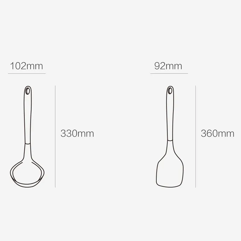 Xiaomi YouPin Kalar Silicone Spoon Spatula Blandat rostfritt stål Köksverktyg Högkvalitativt material Köksutrustning B1264P