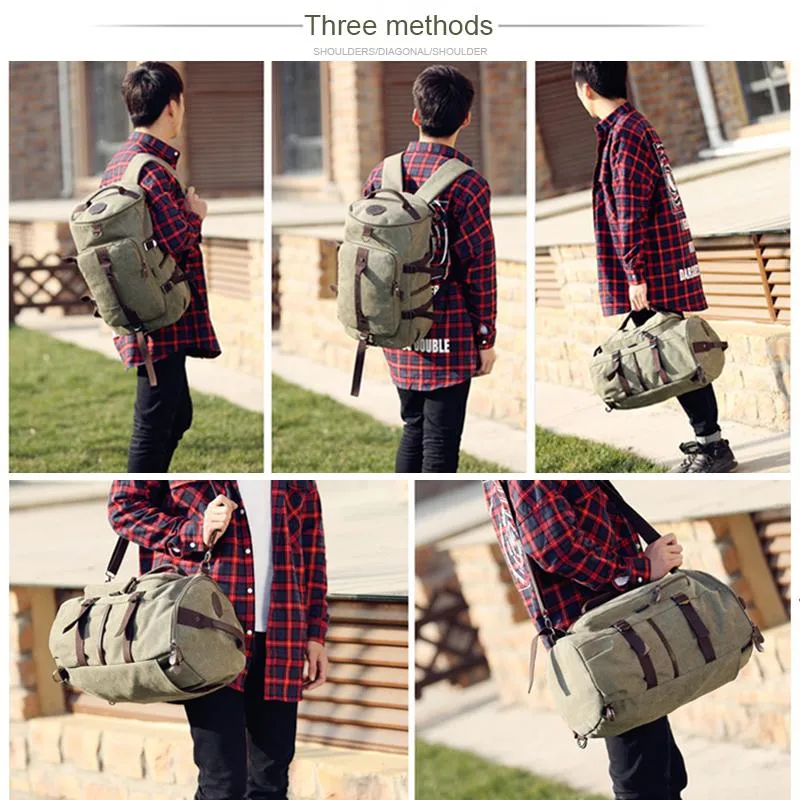 3IN1 Винтажные рюкзак для туристических сумок мужчины мужские рюкзаки школьные сумки с большим мощностью переносные пакеты с дуфель