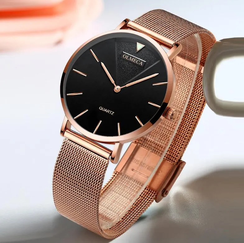 Nowy prosty zegarek mody kobiety Watch Kwarc Ins Style Ultrathin Stael Stael 30m Waterproof242J