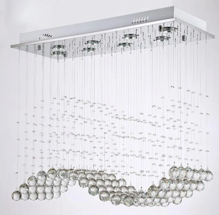 K9 Crystal Ghiseliers LED Chrome Light Wave Art Decor Modern Superence Lighting El Villa Hanging Lamp Llfa2958