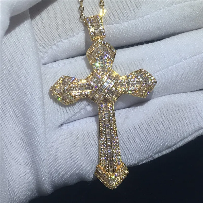 20 style Handmade Hiphop Big Cross pendant 925 Sterling silver Cz Stone Vintage Pendant necklace for Women men Wedding Jewelry263u