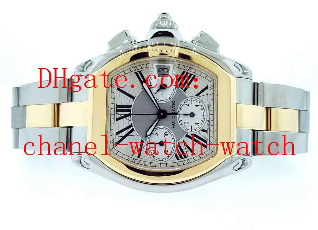 High Quality High Quality XL W62027Z1 Mens Date Watch 18k YELLOW GOLD And Steel Chronograph Quartz Movement Mens Watches301n
