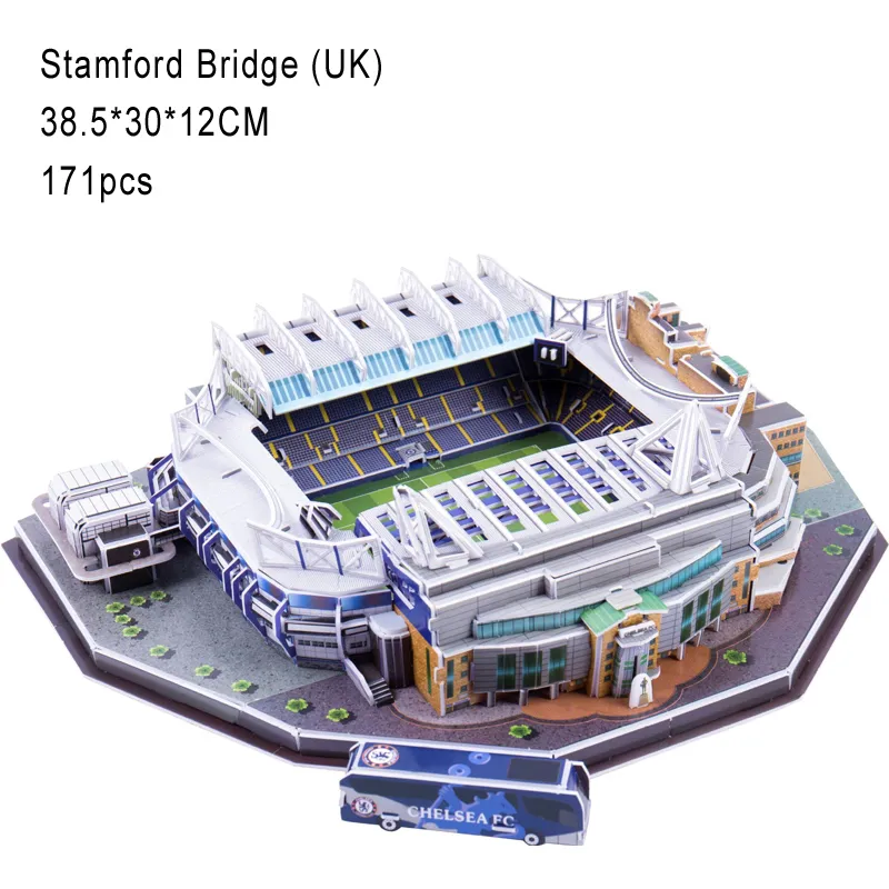 DIY 3D パズルジグソー世界サッカースタジアムヨーロッパサッカー遊び場組み立てられた建物モデルパズルのおもちゃ子供のため GYH MX200414