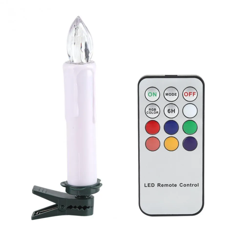 LED bougie avec clips maison fête mariage arbre de noël décor télécommandé sans flamme sans fil bougies de noël lumière Y4275465