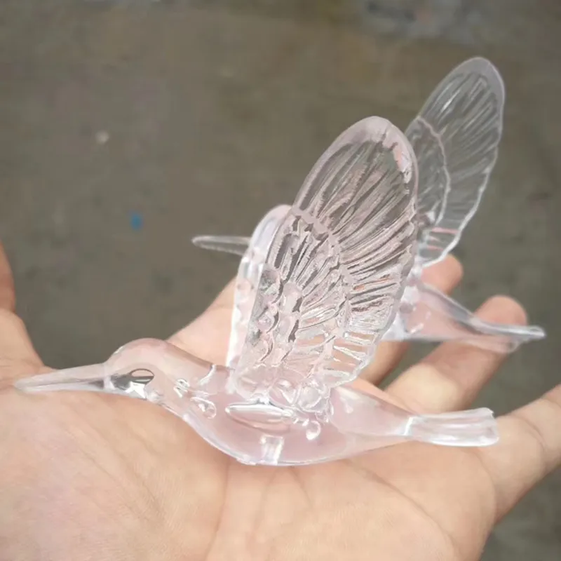 12 piezas de alta calidad europea colgante cristal acrílico pájaro colibrí antena de techo hogar boda etapa decoración adornos 236e