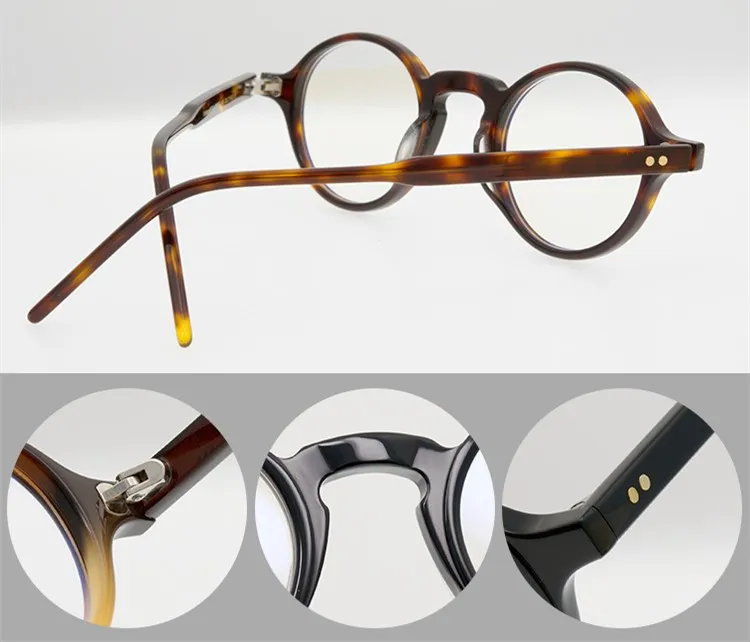 Runde Optische Gläser Marke Brillen Rahmen Männer Frauen Mode Vintage Plank Brillengestell Kleine Myopie Gläser Eyewear2800