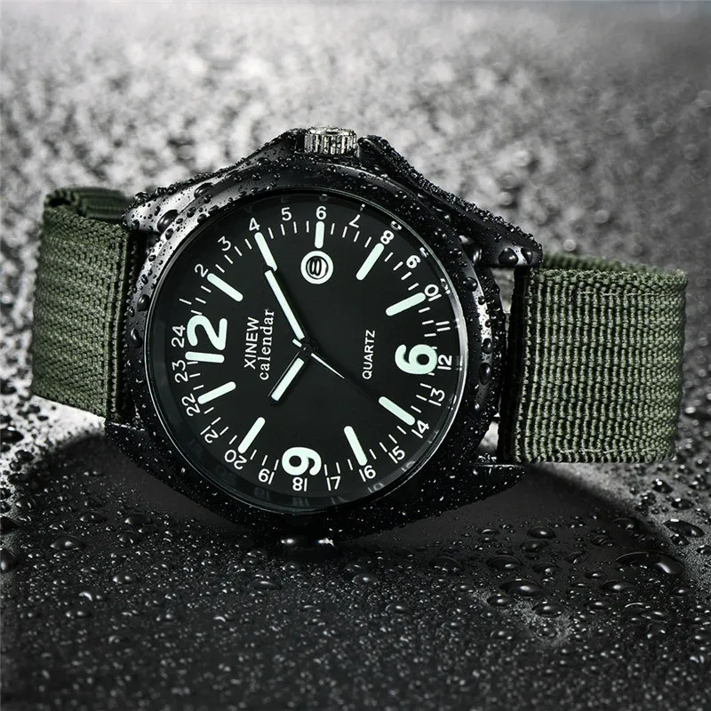 Glow in the Dark horloges topmerk luxe militaire herenklok quartz legerhorloge zwarte wijzerplaat datum luxe sportpolshorloge #352819