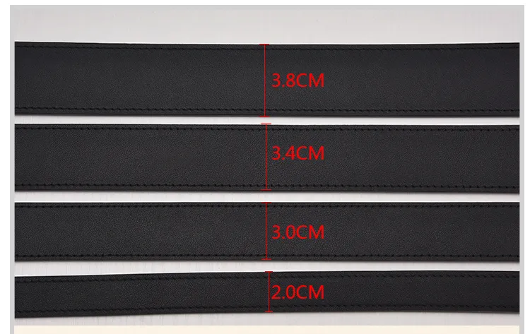 Mode hommes ceintures en cuir de vache femmes ceintures ceinture classique noir solide lisse or grande boucle 2 0 3 0 3 4 3 8 cm largeur ceinture avec 272J