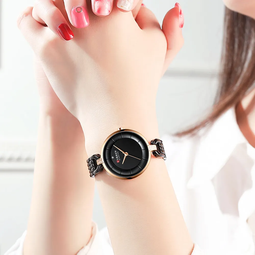 Curren Women's Watchs Quartz Montres en acier inoxydable Morloge de bracelet Top Brand Luxury Montres Women Relogios Feminin289y