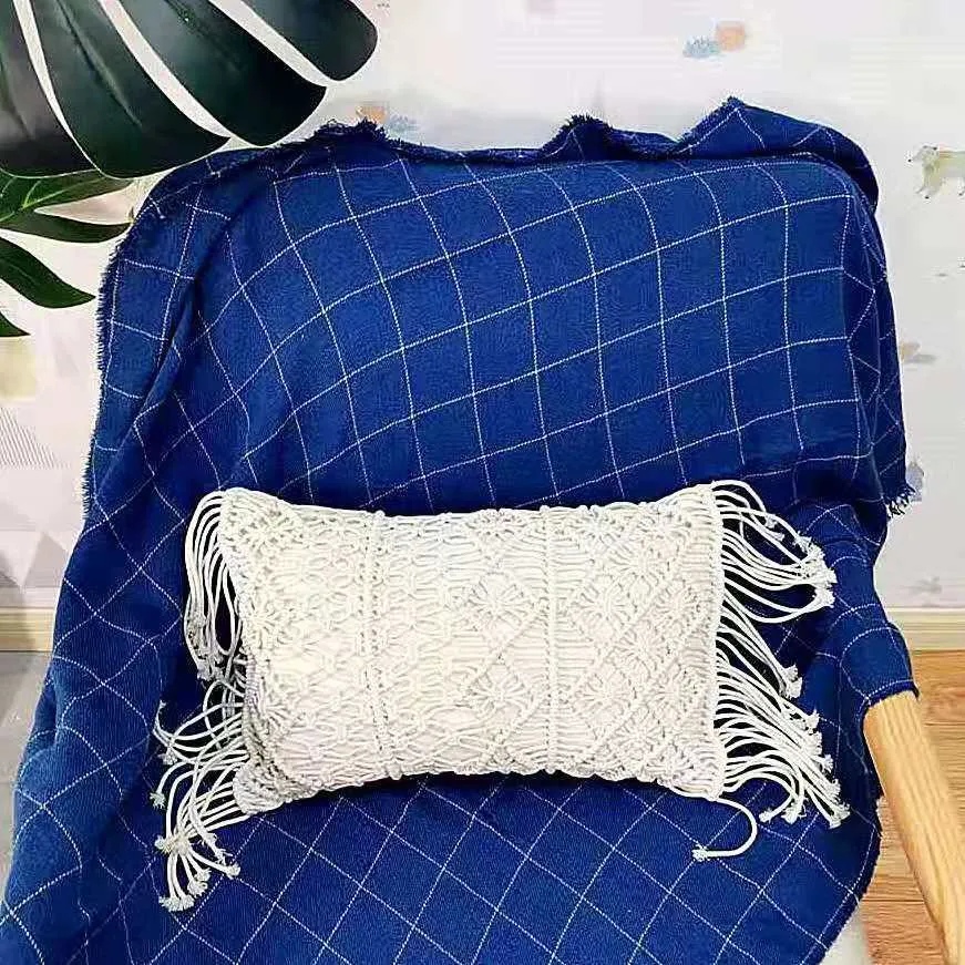 New Macrame Handmade Cotton Thread Pillow Covers Sofa Cushion Cover Decorative Pillowcases Home Textile 210315