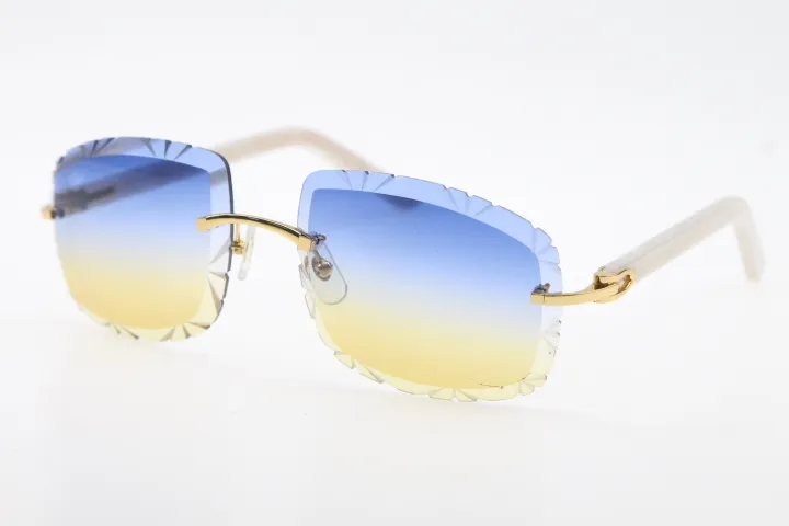 Designer Vente de lunettes sans monture diamant coupé mode marbre aztèques bras lunettes de soleil 3524012-B lunettes en métal mâle et femelle UV400213Q