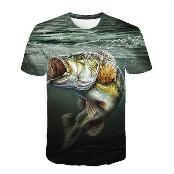 Najnowszy Moda Mężczyzna / Womans Fish Summer Style Tees 3D Print Casual T-shirt Topy Plus Size MH019
