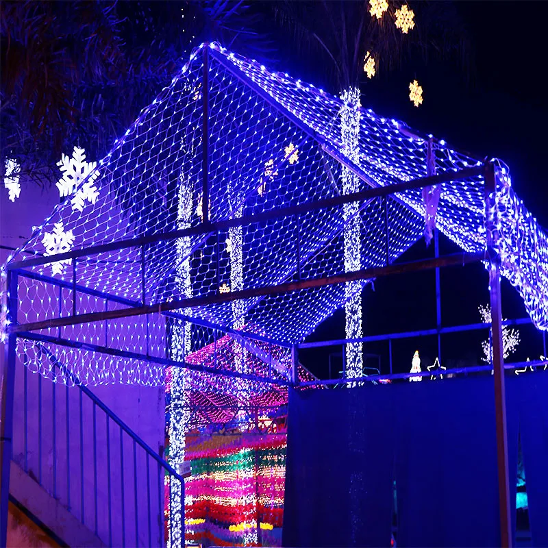 Grandi dimensioni 10MX8M 2000 Led Net Mesh String Light Natale Natale Luce Capodanno Giardino Prato Matrimonio Vacanza Illuminazione Decorazione EU 248g